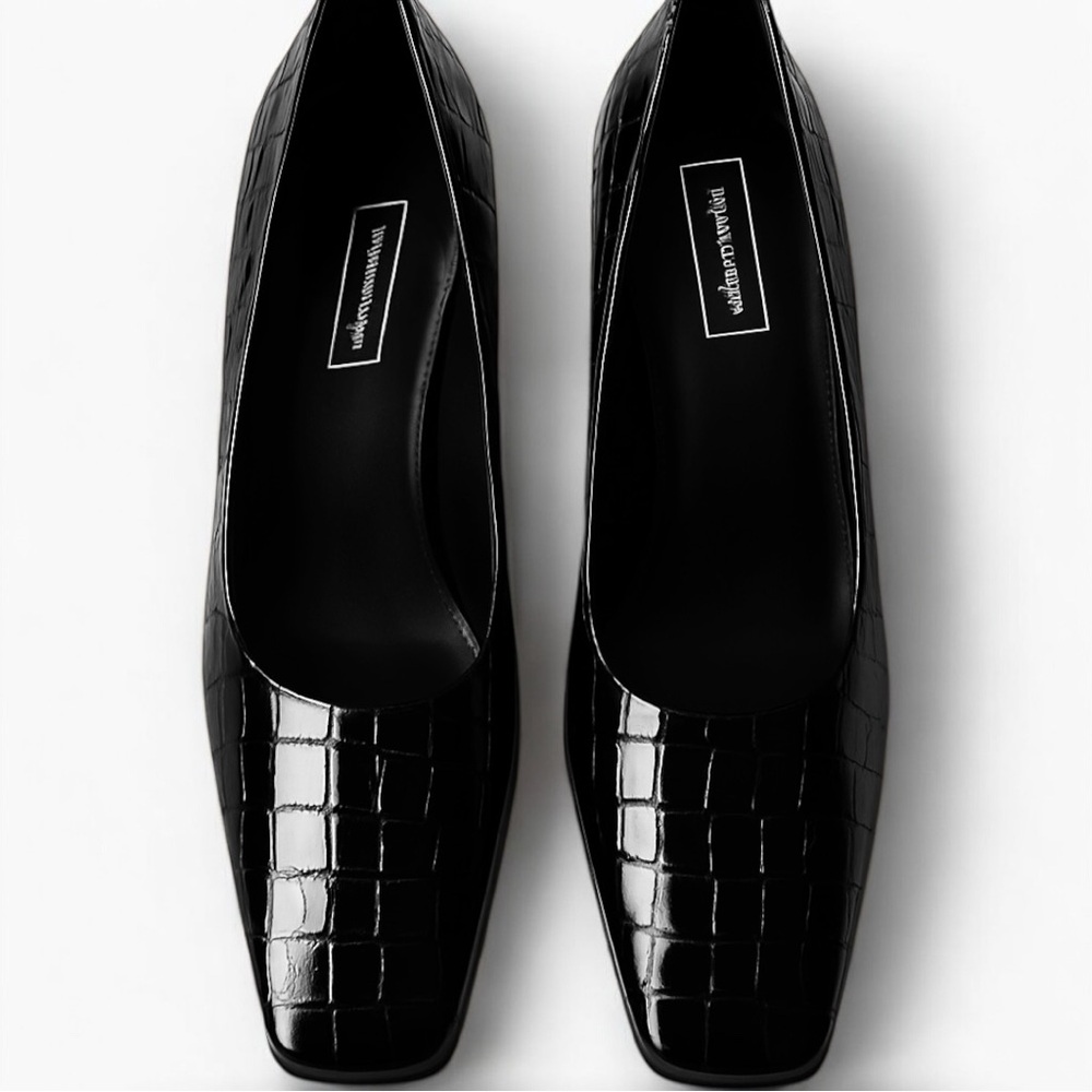 Vintage Nordstrom croc embossed Black  Heels